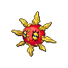 Solrock — mały pikselowy sprite w wariancie shiny