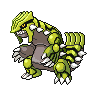 Groudon — mały pikselowy sprite w wariancie shiny