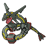 Rayquaza — mały pikselowy sprite w wariancie shiny