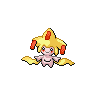Jirachi — mały pikselowy sprite w wariancie shiny