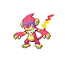 Monferno — mały pikselowy sprite w wariancie shiny