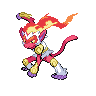 Infernape — mały pikselowy sprite w wariancie shiny