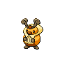 Kricketot — mały pikselowy sprite w wariancie shiny
