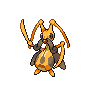Kricketune — mały pikselowy sprite w wariancie shiny