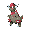 Rampardos — mały pikselowy sprite w wariancie shiny