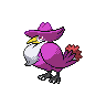 Honchkrow — mały pikselowy sprite w wariancie shiny