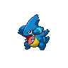Gible — mały pikselowy sprite w wariancie shiny