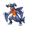 Garchomp — mały pikselowy sprite w wariancie shiny