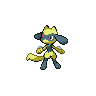 Riolu — mały pikselowy sprite w wariancie shiny