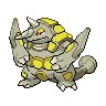 Rhyperior — mały pikselowy sprite w wariancie shiny