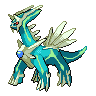 Dialga — mały pikselowy sprite w wariancie shiny
