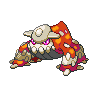 Heatran — mały pikselowy sprite w wariancie shiny
