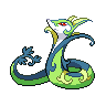 Serperior — mały pikselowy sprite w wariancie shiny