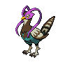 Unfezant — mały pikselowy sprite w wariancie shiny
