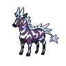 Zebstrika — mały pikselowy sprite w wariancie shiny