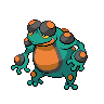 Seismitoad — mały pikselowy sprite w wariancie shiny