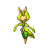 Leavanny — mały pikselowy sprite w wariancie shiny