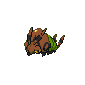 Venipede — mały pikselowy sprite w wariancie shiny