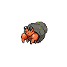 Dwebble — mały pikselowy sprite w wariancie shiny