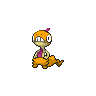Scraggy — mały pikselowy sprite w wariancie shiny