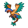 Archeops — mały pikselowy sprite w wariancie shiny