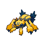 Galvantula — mały pikselowy sprite w wariancie shiny