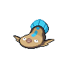 Stunfisk — mały pikselowy sprite w wariancie shiny