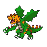 Druddigon — mały pikselowy sprite w wariancie shiny