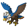 Braviary — mały pikselowy sprite w wariancie shiny