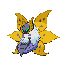 Volcarona — mały pikselowy sprite w wariancie shiny