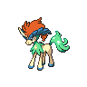 Keldeo — mały pikselowy sprite w wariancie shiny