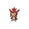 Chespin — mały pikselowy sprite w wariancie shiny
