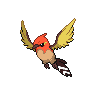 Fletchinder — mały pikselowy sprite w wariancie shiny