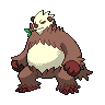 Pangoro — mały pikselowy sprite w wariancie shiny