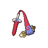 Honedge — mały pikselowy sprite w wariancie shiny