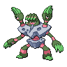 Barbaracle — mały pikselowy sprite w wariancie shiny