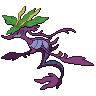 Dragalge — mały pikselowy sprite w wariancie shiny