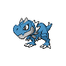 Tyrunt — mały pikselowy sprite w wariancie shiny