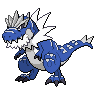 Tyrantrum — mały pikselowy sprite w wariancie shiny