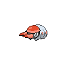 Grubbin — mały pikselowy sprite w wariancie shiny
