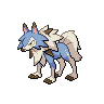 Lycanroc — mały pikselowy sprite w wariancie shiny