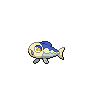 Wishiwashi — mały pikselowy sprite w wariancie shiny