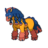 Mudsdale — mały pikselowy sprite w wariancie shiny