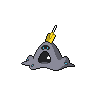 Sandygast — mały pikselowy sprite w wariancie shiny