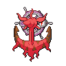 Dhelmise — mały pikselowy sprite w wariancie shiny