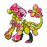 Kommo-o — mały pikselowy sprite w wariancie shiny