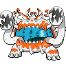 Guzzlord — mały pikselowy sprite w wariancie shiny