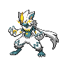 Zeraora — mały pikselowy sprite w wariancie shiny