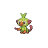 Grookey — mały pikselowy sprite w wariancie shiny