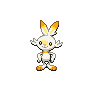 Scorbunny — mały pikselowy sprite w wariancie shiny